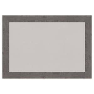 Rustic Plank Grey Narrow Framed Grey Corkboard 27 in. x 19 in. Bulletin Board Memo Board