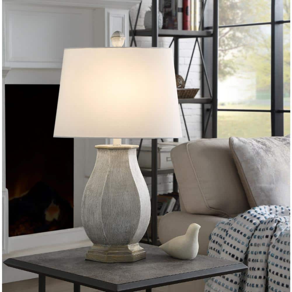 Basilica Sky 30" Table Lamp with White Hardback Shade