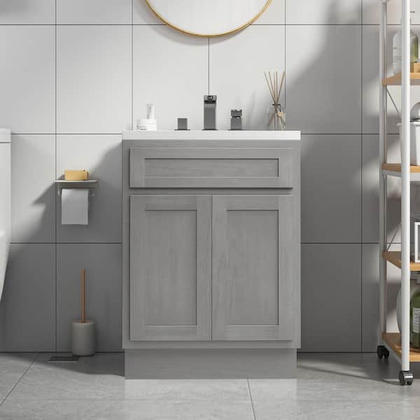 Vanity Art 24 in. W x 21 in. D x 32.5 in. H 2-Doors Bath Vanity Cabinet without Top in Silver