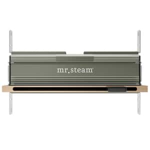 Linear 16 in. W . Steam Head with AromaTherapy Reservoir in Brushed Bronze