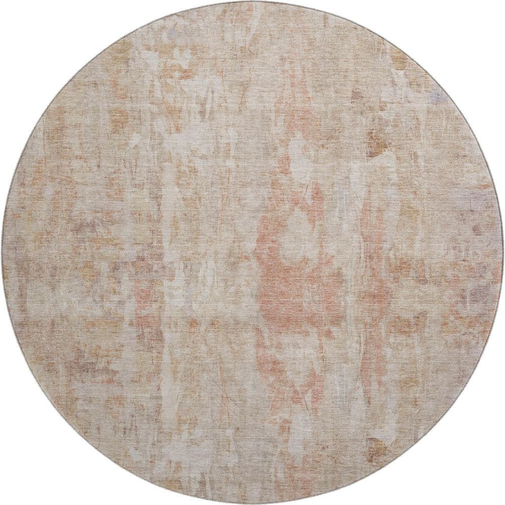 Mayfield Premium Machine Washable Abstract AMF2310 Beige 8 ft. x 8 ft. Round Rug price history on PriceWatchPro