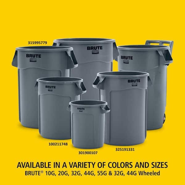 Rubbermaid Commercial Products BRUTE 32 Gal. Grey Vented Plastic