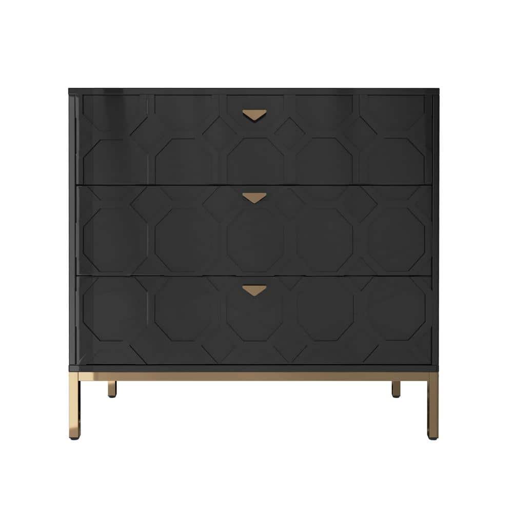 Grayson Lane Dark Brown Vintage Faux Leather 3-Drawer Accent Chest