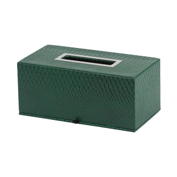 A & B Home Tissue Box Cover 10.6 in. W x 4.3 in. H Green 78721