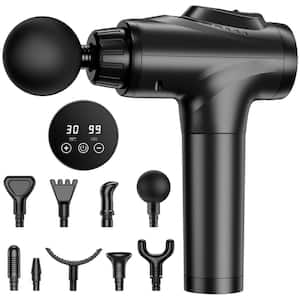 Relaxing 30-SPeed Handheld Body Massager with 9 Heads in Black