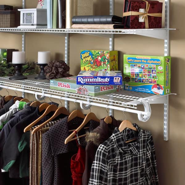 SuperSlide 48 in. L x 16 in. D White Wire Closet Shelf