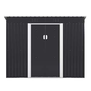 9.1 ft. W x 4.2 ft. D Dark Gray Metal Tool Shed with Lockable Doors Vents (38.22 sq. ft.)