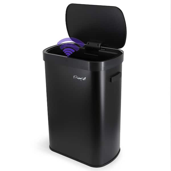 Elama 13 Gal. Automatic Sensor Hands Free Trash Can in Black