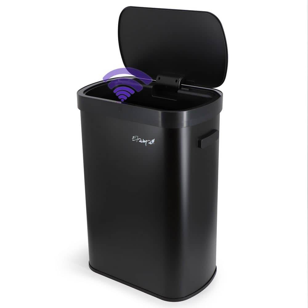 13 Gal. Automatic Sensor Hands Free Trash Can in Black
