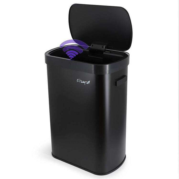 Elama Elama 13 Gal. Automatic Sensor Hands Free Trash Can in Black