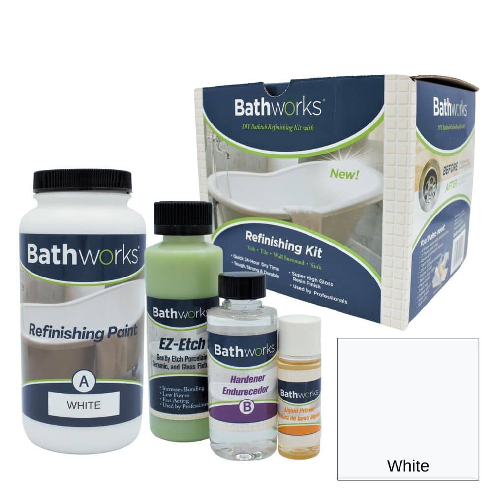 White High-Gloss Roll-On Sink Refinishing Kit (1/2 pt)
