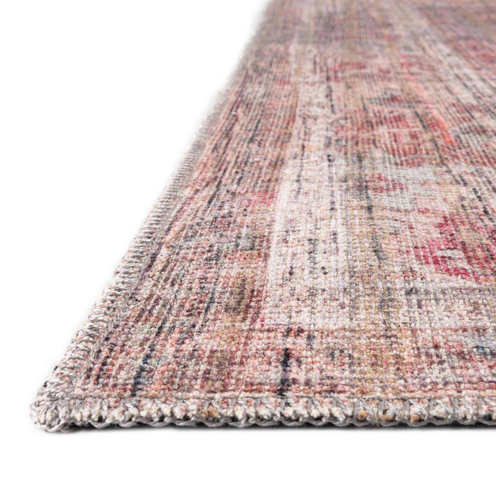 Modern Rust Red and Brown Synthetic Square Rug