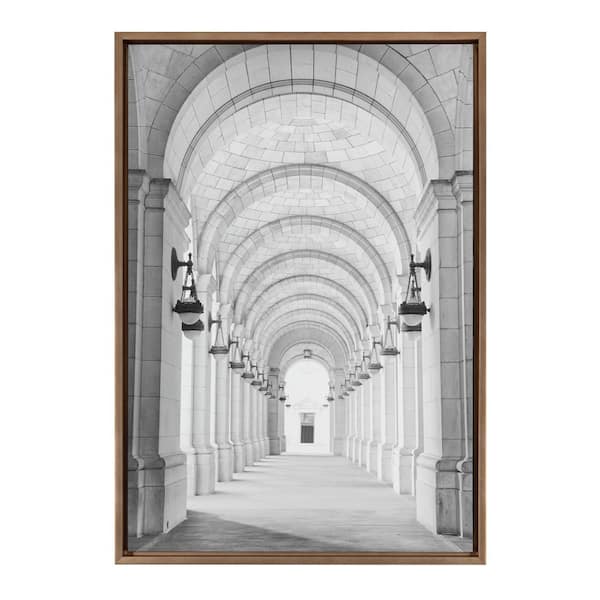Kate and Laurel Sylvie Union Station by Golie Framed Canvas Cityscape Art Print 33 in. x 23 in.