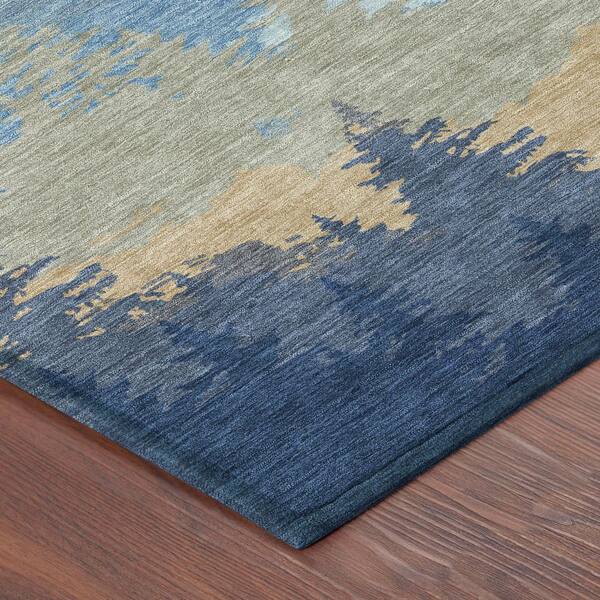 Chantille Machine Washable Indoor/Outdoor Abstract ACN2861 Navy 10 ft. x 14 ft. Area Rug