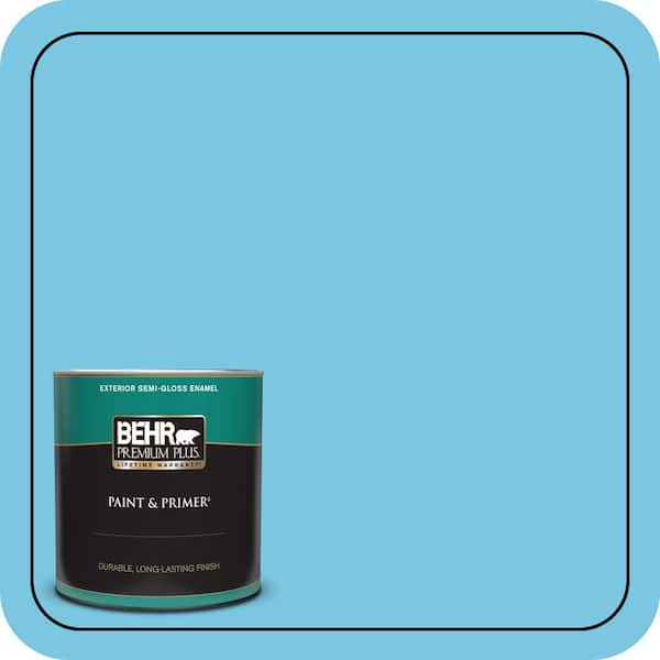 BEHR PREMIUM PLUS 1 qt. #530B-4 Bliss Blue Semi-Gloss Enamel Exterior Paint & Primer