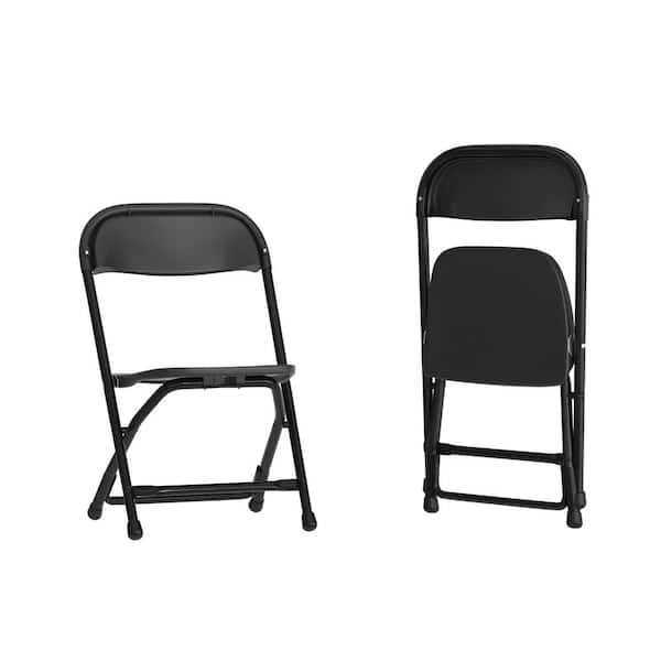 Carnegy Avenue Black Kids Plastic Folding Chairs (Set of 2)