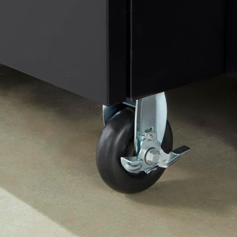 Black 4-Inch Swivel Plate Casters with Polypropylene Wheels