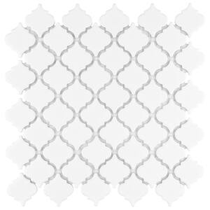 Hudson Tangier Glossy White 12 in. x 12 in. Porcelain Mosaic Tile (10.96 sq. ft. / Case)