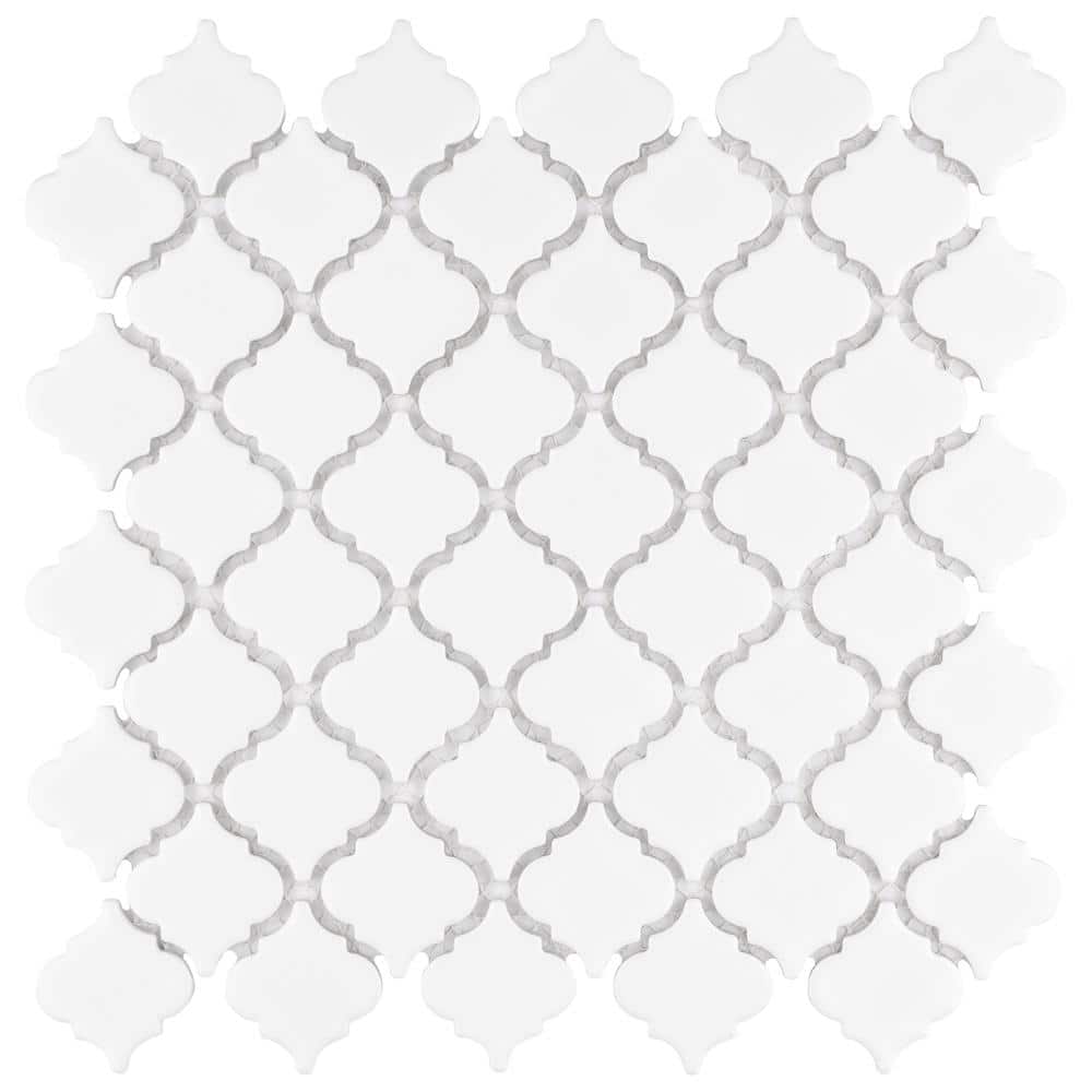 Hudson Tangier Glossy White 6 in. x 6 in. Porcelain Mosaic Take Home Tile Sample price history on PriceWatchPro