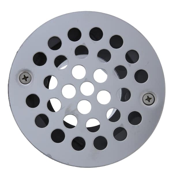 JONES STEPHENS 2 in. x 3 in. PVC Shower Drain/Floor Drain with 4 in.  Stainless Steel Round Strainer-Fits Over 2 in. Sch. 40 DWV Pipe D50001 -  The Home Depot