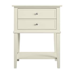 Queensbury White Accent Table with 2-Drawers