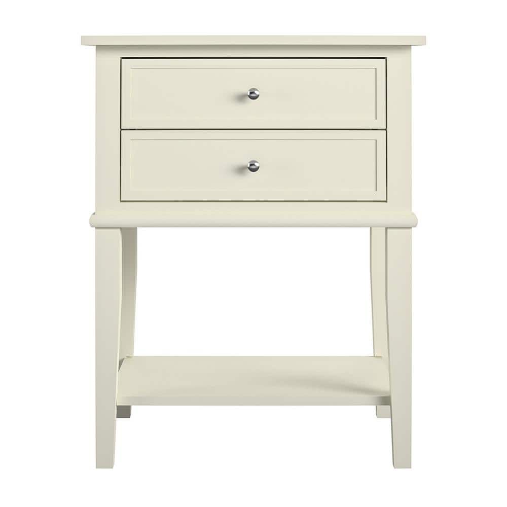 Queensbury White Accent Table with 2-Drawers