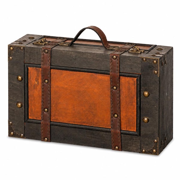 Vintiquewise Wooden Vintage Luggage Trunks - Antique Carry on