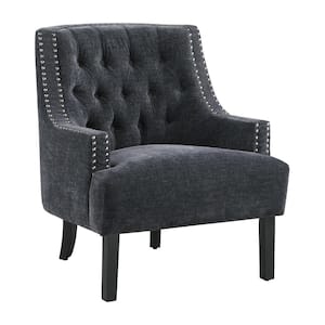 Bolingbrook Black Chenille Arm Chair