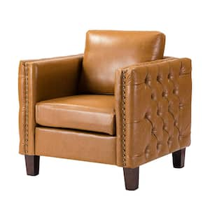 P1 a cido Camel Club Chair with Nailhead Trim