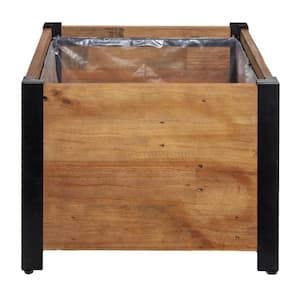 17.75 in. x 17.75 in. Urban Garden Brown Recycled Wood Planter