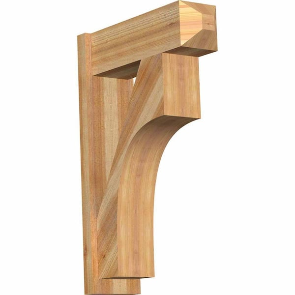 Ekena Millwork 8 in. x 36 in. x 24 in. Westlake Craftsman Rough Sawn Western Red Cedar Outlooker
