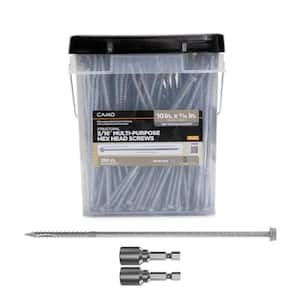 5/16 in. x 10 in. Hex Head Multi-Purpose Hex Drive Structural Wood Screw - Hot Dip Galvanized (250-Pack)