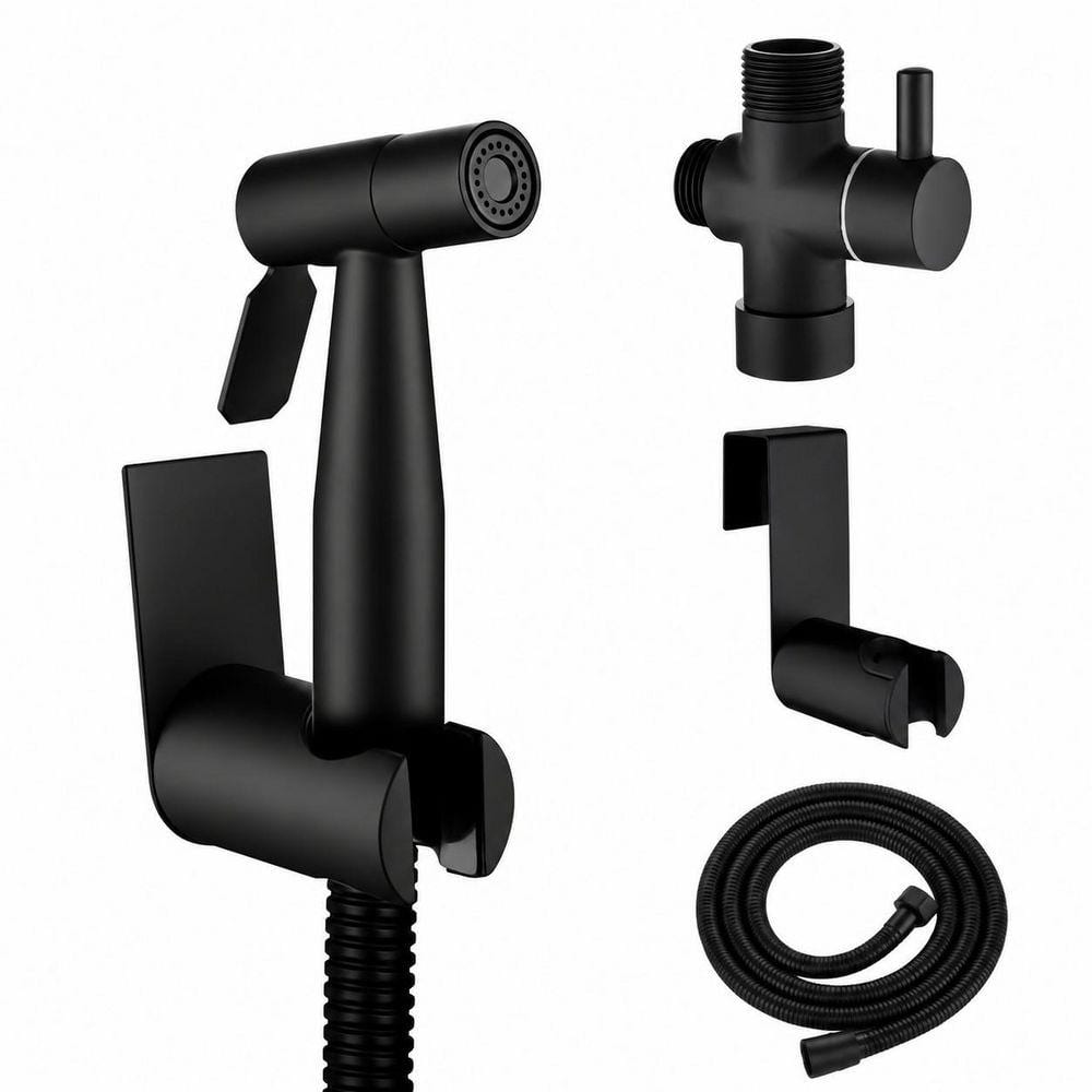 Handheld Bidet Sprayer Attachment for Toilet with Stainless Steel Spray Gun, Hose, Adjustable Water Flow Kit