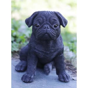Black Pug Puppy Statue