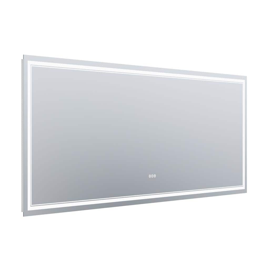 96 in. W x 36 in. H Frameless LED Wall Mounted Bathroom Vanity Mirror Light