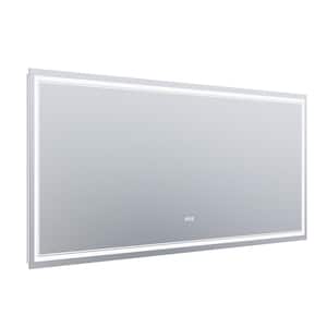 96 in. W x 36 in. H Frameless LED Wall Mounted Bathroom Vanity Mirror with Light Anti Fog, Dimmable,Tricolor Temperature