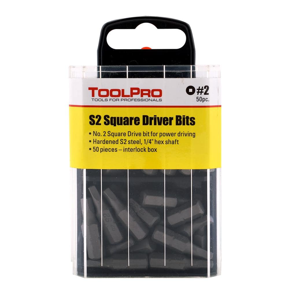 Hardened Steel Square Drive Bit Set with Interlocking Storage Box