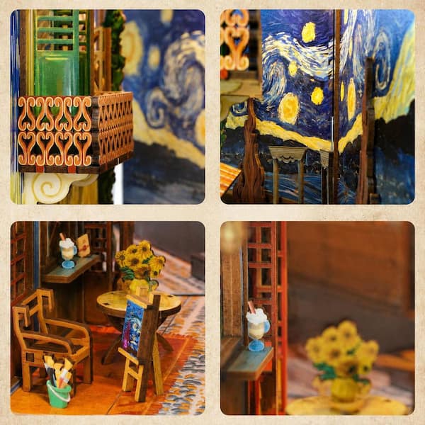 Multicolor Vincent s World Wood DIY Book Nook Kit with Auto Sensor