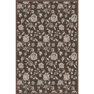 Pisa Brown 3 ft. x 5 ft. Traditional Floral Area Rug