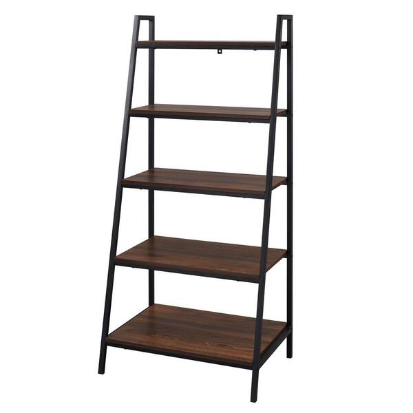 Metal 5 Shelf Ladder Bookcase Hd9094, Sloped Shelf Bookcase