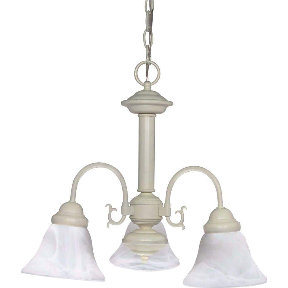 Ballerina 20" White Mahogany Bronze 3-Light Chandelier
