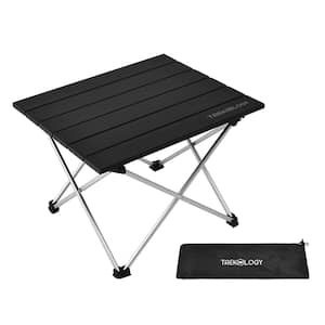 Black Aluminum Small Folding Camping Side Table
