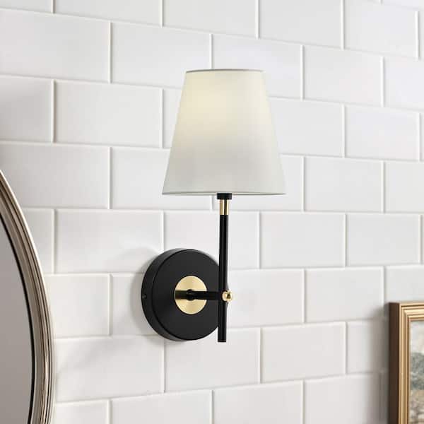 1-Light Matte Black Wall Sconce Vanity Light