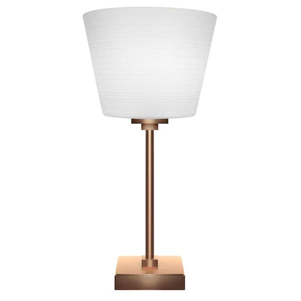 Unbranded Quincy 19.25 in. New Age Brass Accent Lamp with Glass Shade