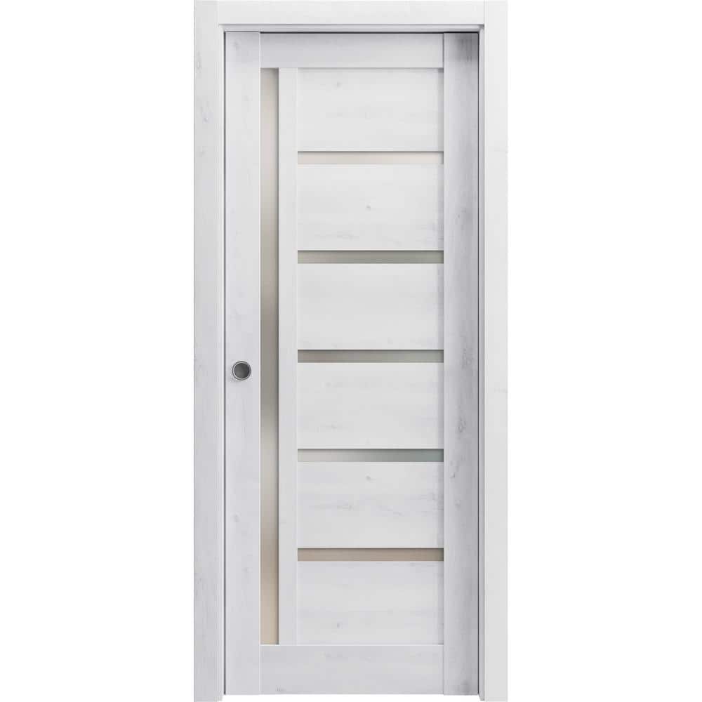 18 in. x 84 in. 1 Panel Nordic White Finished MDF Sliding Door with Hardware price history on PriceWatchPro