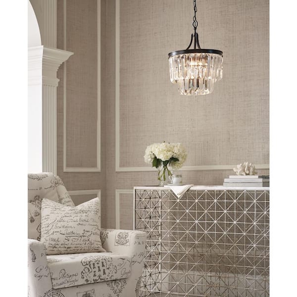 Glimmer Collection 3-Light Antique Bronze Semi-Flush Mount