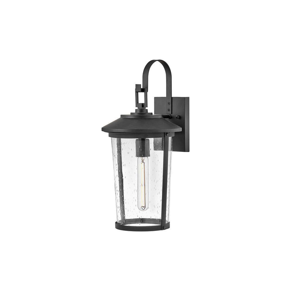 LARK Banks 1Light Black Hardwired Outdoor Wall Lantern Sconce 82024BK