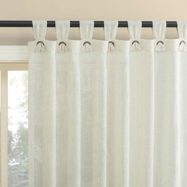 Waverly Linen Polyester Blend Linen Linen Polyester Blend 50 in. W x 84 in. L Tab Top Sheer Curtain (Single Panel)