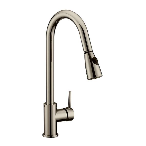 Design House Eastport Single-Handle Pull-Down Sprayer Kitchen Faucet in Satin Nickel