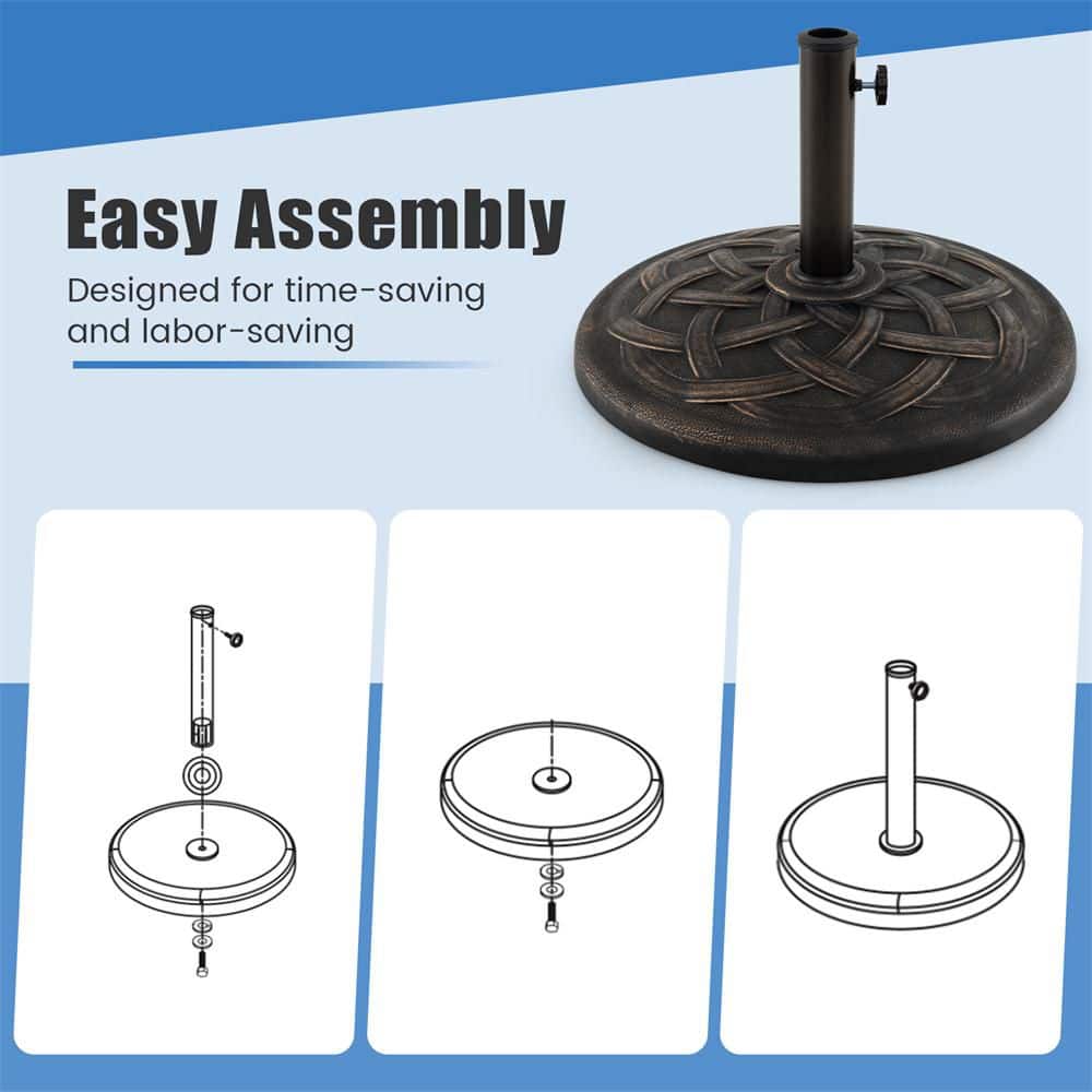 22" Bronze Heavy Duty Round Metal Patio Umbrella Base